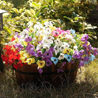 Artificial Flowers for Outdoor, UV Resistant Fake Silk Pansies Flowers, Realistic Faux Plants for Outside Indoor Porch Patio Window Box Planter Home Decor (16, Pink)
