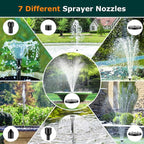 POPOSOAP Solar Fountain Pump, 45W Solar Pond Pump Kit with 340GPH Flow Rate Adjustable, PVC Tubing Solar Powered Water Pump for Outdoor Fountains, Garden, Ponds, Pools, Fish Tank, Backyard P145H