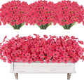 AmyHomie 20 Bundles Artificial Flowers for Outdoor Outside Spring Summer Decoration UV Resistant Faux Flowers No Fade Fake Plastic Plants Garden Porch Window Box Decorating (Fuchsia)