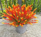Artificial Plants Outdoor, 20 Pcs Fake Mums Flowers UV Resistant Outdoor Plants, Artificial Fall Flowers Plastic Faux Plants Shrubs for Home Porch Garden Yard Window Box