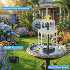 Solar Water Fountain for Bird Bath, 2.5W DIY Solar Powered Fountain Pump Kit with 4 Spray Nozzles, 9.54FT Cable for Birdbath, Garden, Pond, Pool, Outdoor