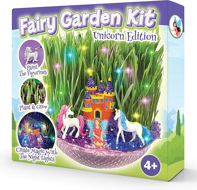 Bloonsy Unicorn Fairy Garden Kit | Light Up Terrarium Kit | STEM Toys | Arts and Crafts for Girls Age 4-12 | Science Presents