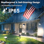 Solar Lights Outdoor Waterproof IP65, Super Bright LED with Lens, 6500K 2 Lighting Modes, Solar Powered Yard Garden Solar Spot Lights for Outside Landscape Auto On/Off - 6 Pack