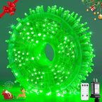 JMEXSUSS 400 LED Green Christmas Lights Indoor Outdoor, 132ft St Patrick's Day String Lights Plug in with Remote Clear Wire Christmas Tree Lights for Room Garden Patio Outside Party Xmas Tree Decor