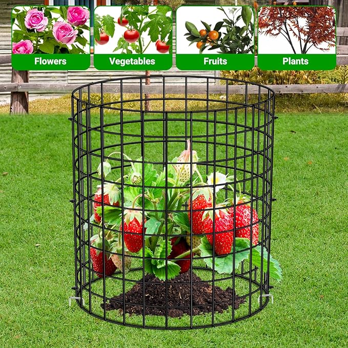 UNIFAMILY 15 Pcs Plant Protectors from Animals, 5 Packs Metal Plant Cage to Keep Animals Out, 16x 12 in Plant Protector from Rabbits, Chicken Wire Cages for Vegetables from Rabbits Squirrels Chickens
