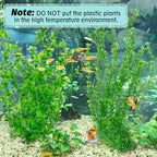 Hamiledyi 23" Tall Aquarium Plastic Plants - 2 Pack Soft Fish Tank Decor, Artificial Green Grass Cluster for Aquariums, Safe Bendable Underwater Plants（Green Style B）