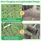 Manual Push Core Aerator Lawn Tool: Semi-Assembled Lawn Aerator with 3 Replaceable Hollow Tine - Yard Aeration Tool for Lawn Grass Plug Air Aerators, Handheld Lawn Care Coring Soil Aerator - Blue