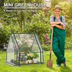 Mini Greenhouse, Portable 3x3x3ft Greenhouses for Outdoors Indoors Plants, Tabletop Small Green House with Roll-up Zipper Windows, Thickened PVC Cover for Outside