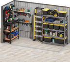 DWVO 8.5x3.5ft Large Outdoor Storage Shed, Metal Tool Sheds, Heavy Duty Tool Storage with Lockable Doors & Air Vent for Backyard Patio Lawn to Store Bikes, Tools, Lawnmowers, Dark Gray