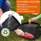 Gardzen 10-Pack 1 Gallon Grow Bags, 300G Thickened Fabric Grow Bags with Handles, Heavy Duty Aeration Plant Grow Bags