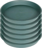 2 Pack of 10 inch Plant Saucer Gray, Heavy Duty Plastic Plant Saucer 10 inch Round, Durable Plant Tray for Pots, Plant Saucers for Indoors, Plant Trays for Planter 9"/10" (10", Green)