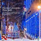 JMEXSUSS 150 LED Blue Christmas Lights Indoor Outdoor, Connectable 59 ft String Lights Plug in, 8 Modes Blue Twinkle Fairy Lights for Bedroom Patio Party Tree Christmas Decorations