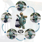 Turtle Garden Statue Outdoor Décor with Solar Lights Lantern,Turtle Solar Light Figurines Outside Decorations for Yard，Lawn ,Patio, Balcony, Unique Housewarming Gifts