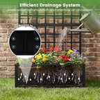 Giantex Metal Raised Garden Bed with Trellis, 36" x 16" x 77" Galvanized Planter Box w/Drainage Holes for Climbing Plants Vegetables Flowers, Outdoor Privacy Screen for Patio Backyard Balcony,