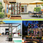 5.25FT Garden Trellis Support Fence,Metal Wall Lattice Climbing Frame for Climbing Plants Outdoor, Black Iron Pipe Fence for Potted Plants Indoor for Ivy Vines Vegetable Flower, Patio, Lawn, Yard