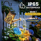 Solar Lights Outdoor Garden Decor, Large Lanterns Watering Can Gardening Gifts for Mom Women Grandma Birthday, Hanging Outdoor Decoration for Yard Porch Patio Backyard (2 Pack)