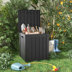 51 Gallon Outdoor Deck Box, Lockable Waterproof Outdoor Storage Boxes For Garden Tools,Indoor Cushions,Accessories Outside Storage Resin Weatherproof Container(Black)