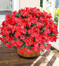 Bougainvillea Artificial Flowers for Outdoors Faux Plants Spring Summer Decor, 4 Bundles Red UV Resistant Fake Outdoor Flowers Silk Flowers for Outside Realistic for Planters Patio Porch Garden Home