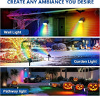 Color Changing Solar Spot Lights Outdoor Waterproof IP65,9 Lighting Modes Multicolor RGB Christmas Spotlight for Porches Yard Gardens Landscape Deconrations-6 Pack