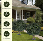 kyesyes Artificial Boxwood Ball Bush 27" Tree UV Resistance Rated with Spike. Easy to Push in The Ground.Plant Looks Great in a Planter Anywhere. Indoor/Outdoor Decor 2 Pack