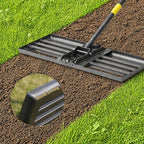 Lawn Leveling Rake - Heavy Duty 30" x 10" Lawn Leveler,Anti-Flip Edge, Adjustable 6FT Handle, Folding Plate for Yard, Soil, Sand, Topsoil,Gravel - Garden Ground Top Dressing,Landscaping tool