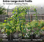 Garden Arch Trellis for Climbing Plants Outdoor, 7 Ft Tall Cucumber Trellis for Raised Bed, Metal Archway Arbor Trellis Support for Vegetables Beans Squash Peas Grape Vines Flowers