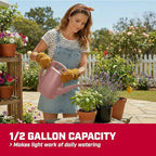 Chapin 48008 Watering Can, Garden, Indoor and Outdoor Plants, Recycled Plastic, Made in USA, 0.5 Gallon, Rose