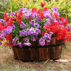 Artificial Flowers for Outdoor, UV Resistant Fake Silk Pansies Flowers, Realistic Faux Plants for Outside Indoor Porch Patio Window Box Planter Home Decor (16, Red/Purple)