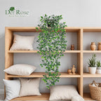 Der Rose 34'' Fake Plants Hanging Artificial Potted Plants Indoor and Outdoor for Home Bathroom Wall Shelf Office Decor (1Pack)