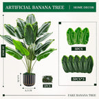 Der Rose 28" Bird of Paradise Artificial Plants Tropical Fake Potted Banana Tree Faux Plants Indoor and Outdoor for Home Office Living Room Porch Balcony Decor(DIY)