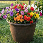 Sunnydaze 20-Inch Anjelica Large Plastic Pot for Plants - Outdoor Double-Walled Large Plastic Planter with Drillable Drainage Holes - Rust - 2pk