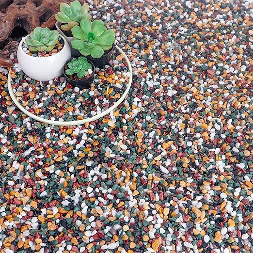 CJGQ 18lb Aquarium Gravel for Plants, 1/4Inch Fish Tank Gravel for Succulent Cactus and Bonsai, Decorative River Rocks Pebbles for Gardening, Flower Pots, Landscaping,Terrarium