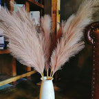 Premium Faux Khaki Pampas Grass – 43.3" Tall Fluffy Earth-Toned Decor, 8pcs 18-Branch One-Piece Stems No Assembly, Luxury Silk Feather Flowers for Boho Military Green Decor,Olive Beige 8 Stems110cm