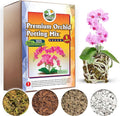 [Upgraded] DUSPRO Orchid Potting Mix for Repotting with Forest Moss, Pine Bark, Perlite & Pumice Natural Ingredients, Orchid Bark Potting Mix, Orchid Repotting Kit Drainage Indoor Potting Medium 6QT