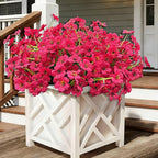 20 Bundles Fuchsia Artificial Flowers for Outdoors, UV Resistant Fake Flowers with Plastic Plants for Outside , Faux magenta Silk Flower for outdoor Planters ,Hot Pink Realistic Plant Decor-Rosy
