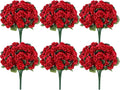 Der Rose 12 Pack Red Artificial Geraniums Flowers for Outdoors UV Resistant Faux Flowers for Outdoor Planters Window Boxes Patio Cemetery Porch Decor