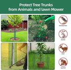 17'' Tree Trunk Protector, 12 Pack Wire Plant Protector from Animals, Metal Tree Guards with Metal Stakes & Zip Ties,Mesh Tree Bark Protector from Deer Animals Trimmers Mowers