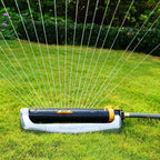 Melnor 65154AMZ XT Turbo Oscillating Sprinkler, Metal Base, 4,500 sq. ft., Quick Connect Bundle, 3-Way Adjustable, Black, Yellow
