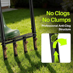 Knee-Friendly Manual Lawn Aerator Tool –Adjustable SUS304 Stainless Steel Core Aerator for Grass, Yard Aeration Tool with 4 Hollow Tines for Lawn Care and Compacted Soil,43.3"-48.5",Black