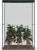 Outsunny 4' x 4' x 6' Crop Cage, Plant Protection Tent with Zippered Doors for Vegetable Garden, Backyard, Dark Green