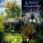 Anordsem Solar Garden Lights Outdoor: Flexible Copper Wire 120 LED Firework White 2 Pack - Waterproof DIY Decorations for Yard Pathway Patio - Gardening Gifts for Women Gardeners Homeowners