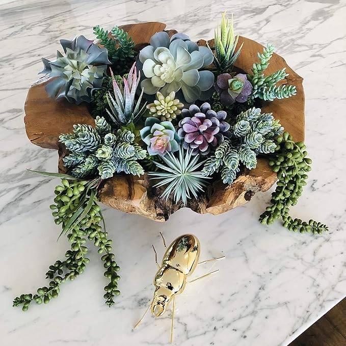 caqpo Artificial Succulents - 15 Pack - Premium Unpotted Succulent Plants Artificial - Realistic Textured Succulents - Fake Succulent Plants for DIY - Feaux Faux Cactus Plant Bulk