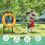 Garden Hose Holder Reel, Upgraded Metal Hose Reels Holds 150ft Hose with 4 Large hooks, Heavy Duty Freestanding Water Hose Holders, Detachable Hose Storage Hanger for Outside