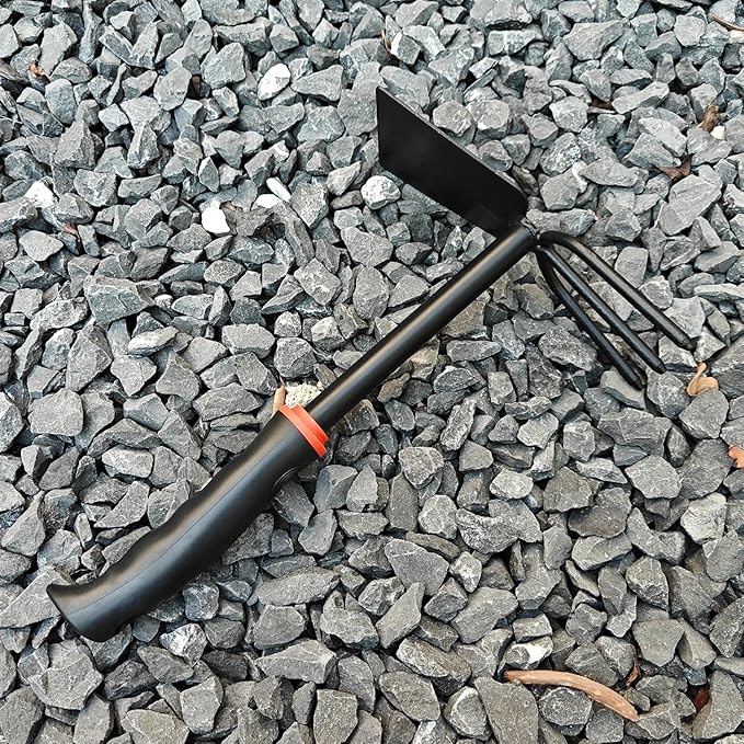FR Hand Hoe and Cultivator Tool – 2-in-1 Garden Weeder Rake with Ergonomic Grip – Manual Soil Loosener for Tight Spaces, Pots & Vegetable Gardens