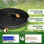 Garden Hose 75ft Flexible Water Hose Non-Expandable High Pressure Kink-Free Leakproof Durable Portable Lightweight Outdoor Yard Lawn Black Fabric Watering Hose with 3/4" Aluminum Fittings