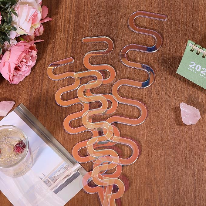 CHGCRAFT 4pcs Colorful Acrylic Wave Trellis Garden Trellis for Decorative Potted Climbing Vines and Flowers for Indoor and Outdoor Use, Wave
