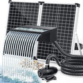 POPOSOAP 70W Solar Pond Waterfall Spillway with Fountain Pump, 304 Stainless Steel & Filtration System Pond Waterfall, 9.8FT Tubing for Koi Ponds, Garden Fountains & Landscape Water Features-P5703S