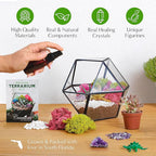Creations by Nathalie DIY Terrarium Starter Kit - Small Terrarium Kit with Moss, Soil, Pebbles, Tools, Crystals & Figurines - Fun Gardening Craft Supplies for Adults & Teens - Handcrafted in USA