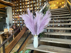 Premium Faux Lilac Purple Pampas Grass – 43.3" Tall Fluffy Decor, 8pcs 18-Branch One-Piece Stems No Assembly, Luxury Silk-Feel Feather Flowers for Boho Wedding Dreamy Home Decor, Lavender 8 Stems110cm