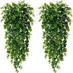 Sggvecsy 6 Pack Artificial Hanging Plants Fake Hanging Plant Faux Hanging Eucalyptus UV Resistant Plastic Plants for Indoor Outdoor Room Wall Wedding Patio Porch Decor